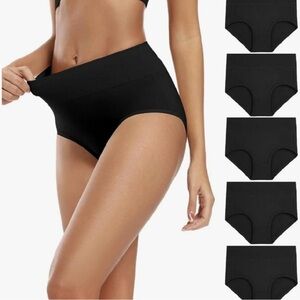 Black High-Waisted Seamless Underwear Set